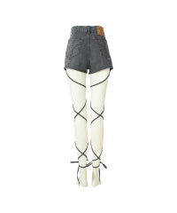 Side Gather Leg Wrap Short Pants
