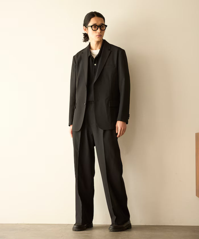 Functional Material Jacket & Wide Slacks Set Up / Washable / UV Cut / Quick Dry / Contact Cooling