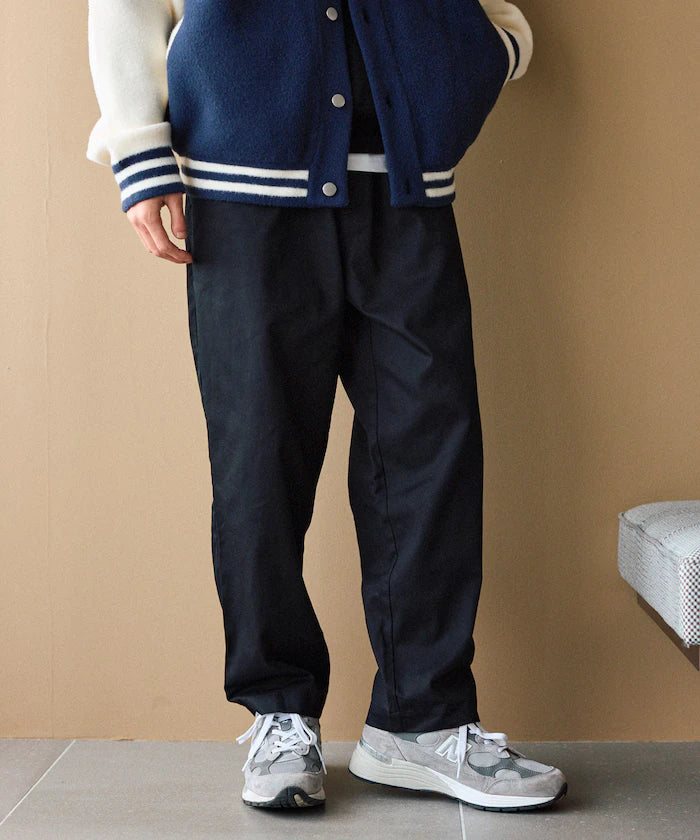 Wide Silhouette Drawstring Chino Pants / Tapered Silhouette Easy Chino Pants