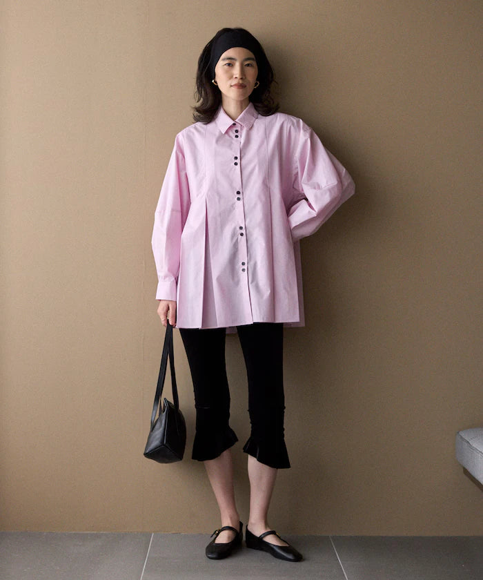 Box Stacked Balloon Sleeve Long Sleeve Shirt