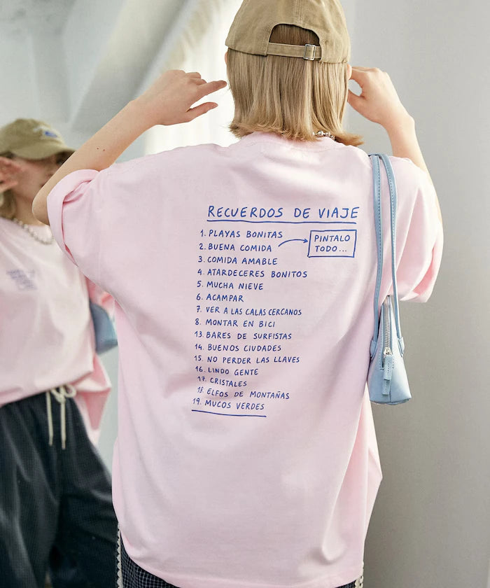 Love Pop Studio Travel Note Typography T-Shirt