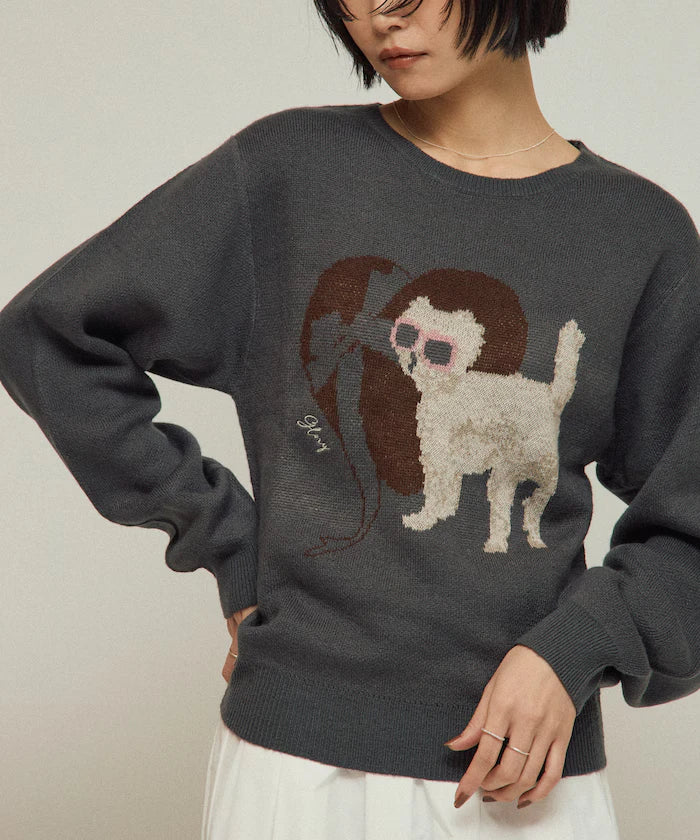 Sweat-like Animal Jacquard Knit