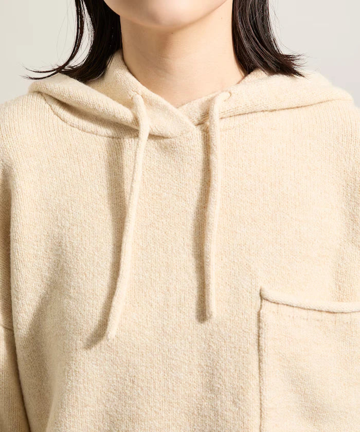 Knit hoodie with pockets