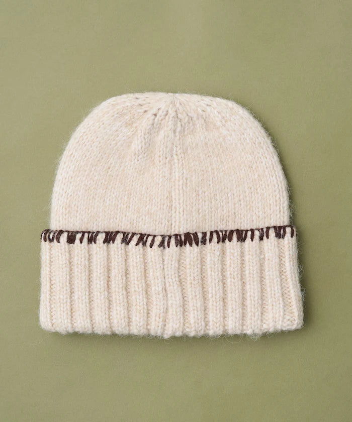 Color Block Blanket Stitch Knit Cap