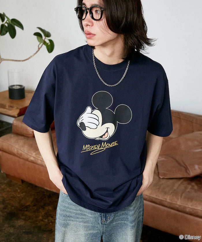 <Functional Material>Mickey Mouse Face T-Shirt Limited Edition