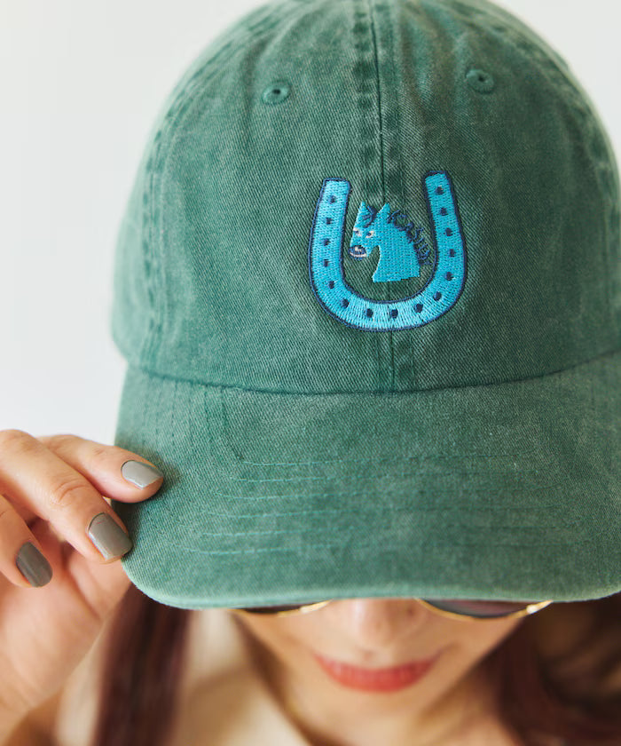 TOYAMEG Kaiun Horse Cap One Point Pigment Embroidery Cap