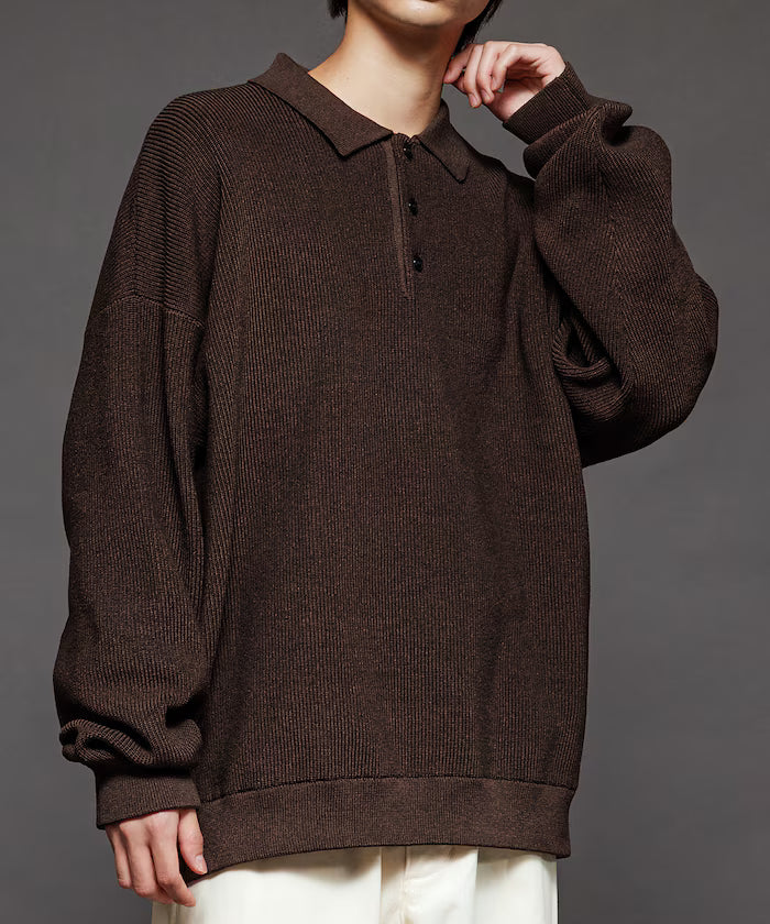 Relaxed Fit Cable Knit Polo Color Knit [Limited Release]