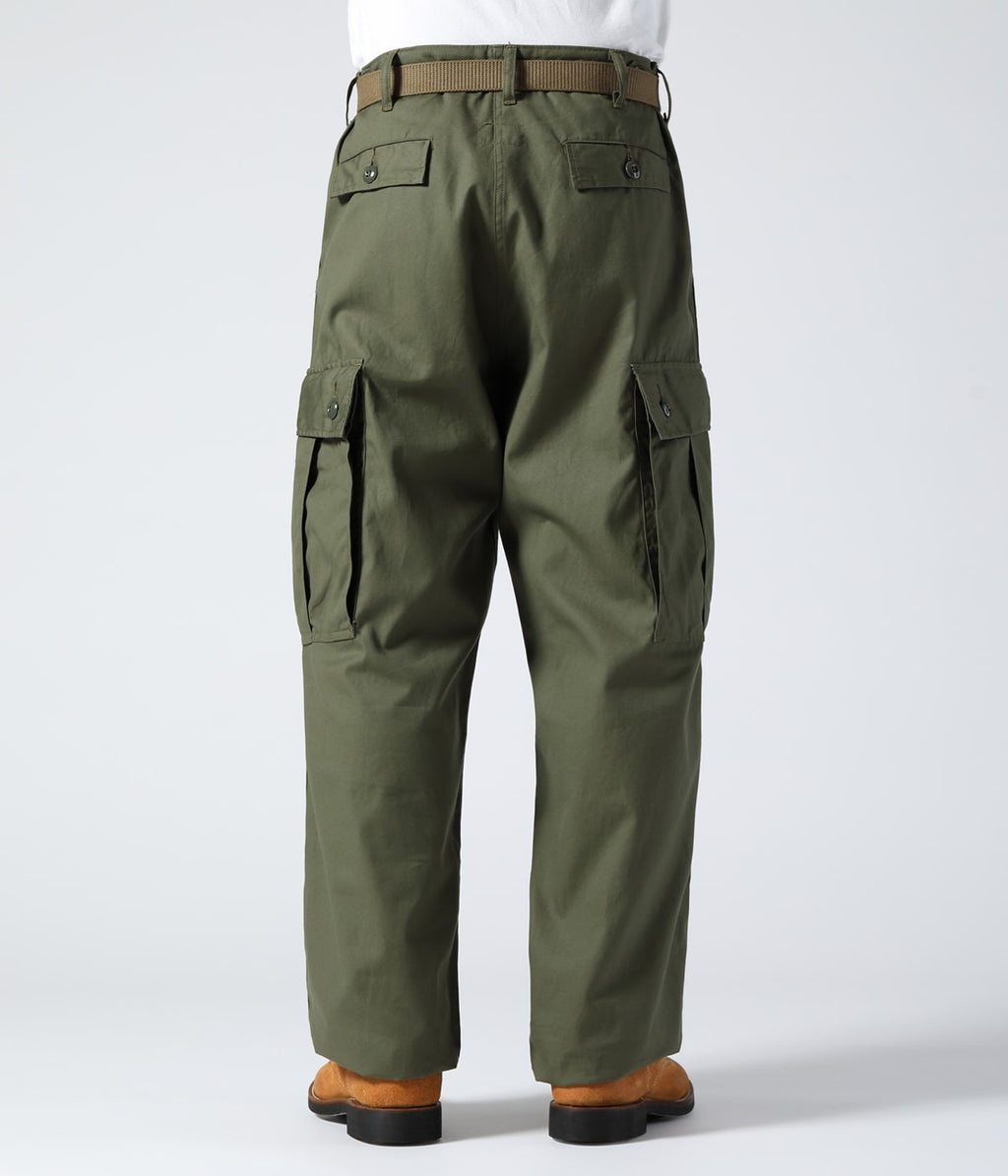 TROUSERS, MEN'S, COTTON WIND RESISTANT POPLIN, OLIVE GREEN, ARMY SHADE 107 SHORT LENGTH