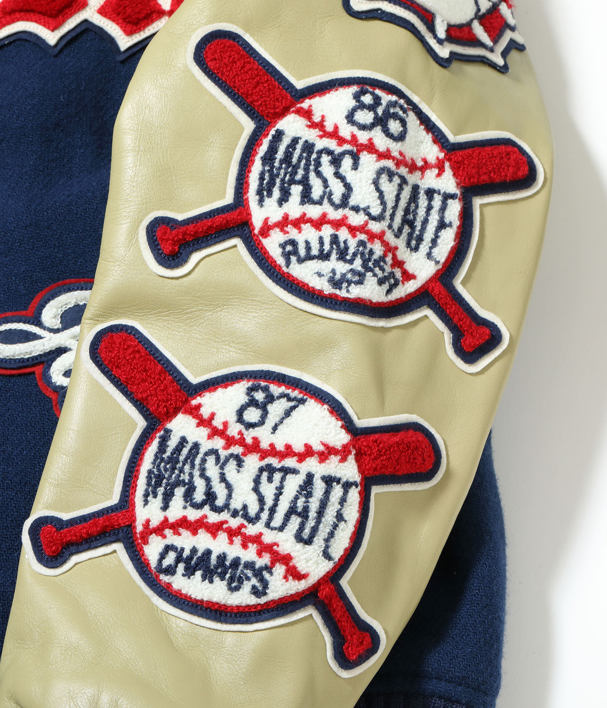 30oz. WOOL MELTON AWARD JACKET “BULLDOGS” (NAVY)