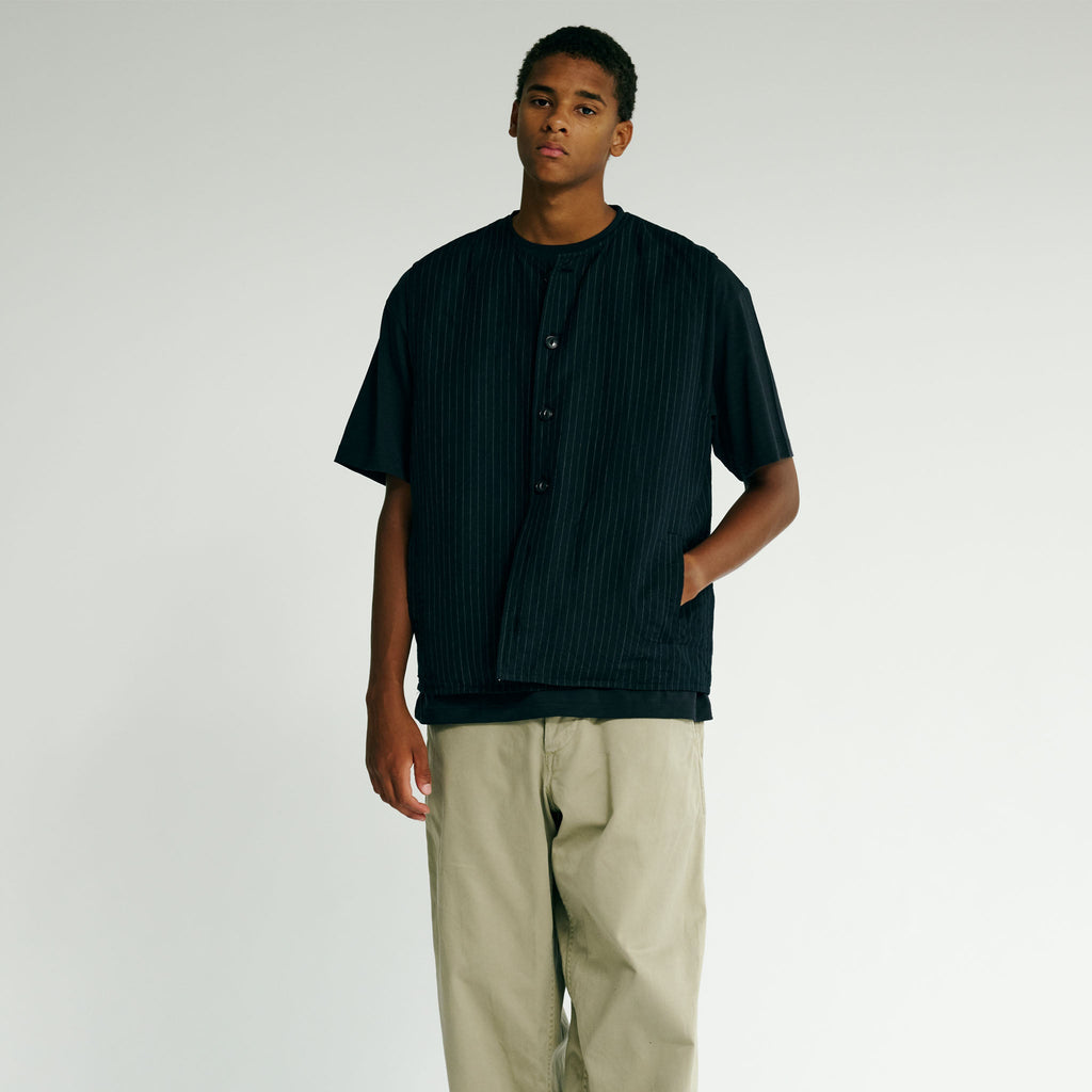 GL15676 / LINEN × WOOL TROPICAL CREW NECK VEST
