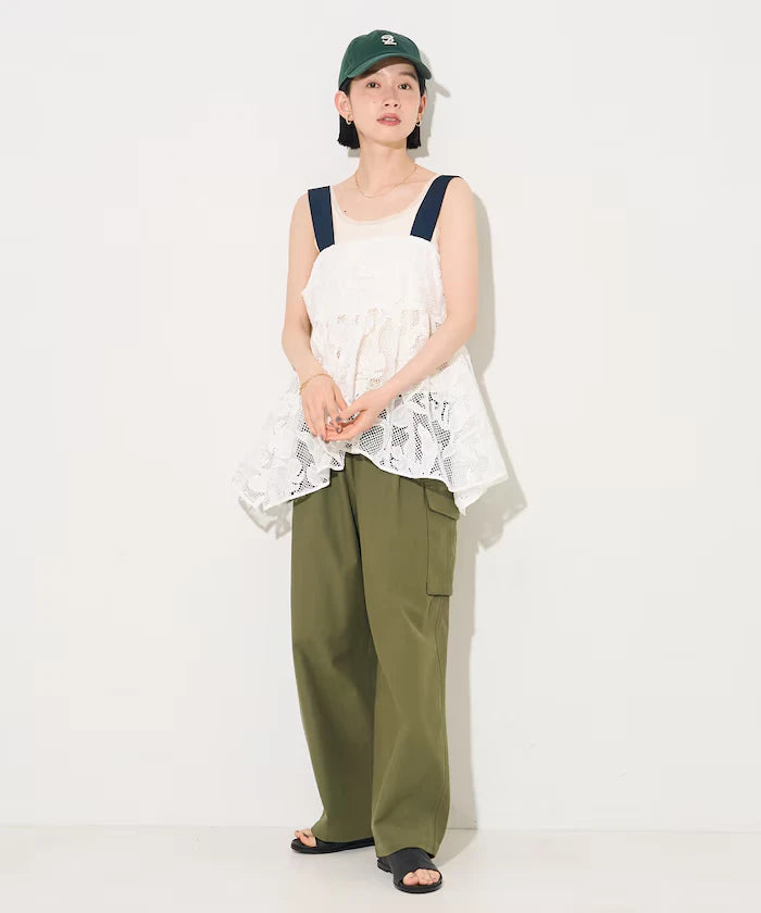 Flower Motif Batten Lace Iris Hem Camisole Top 【Limited Edition】