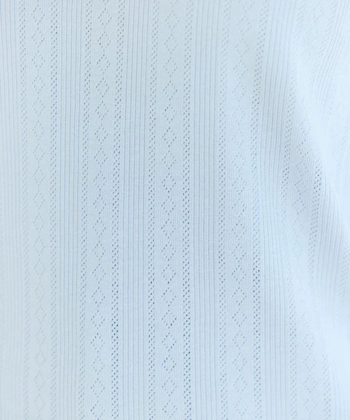 Boat Neck Pullover Knit Lace T-Shirt