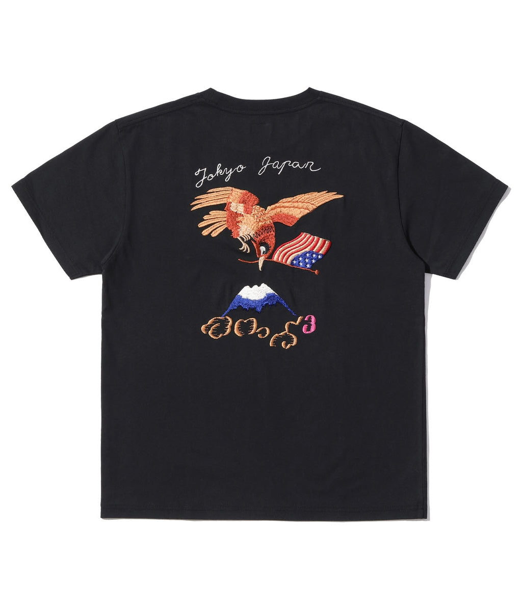 SUKA T-SHIRT EMBROIDERED “EAGLE & Mt. FUJI”