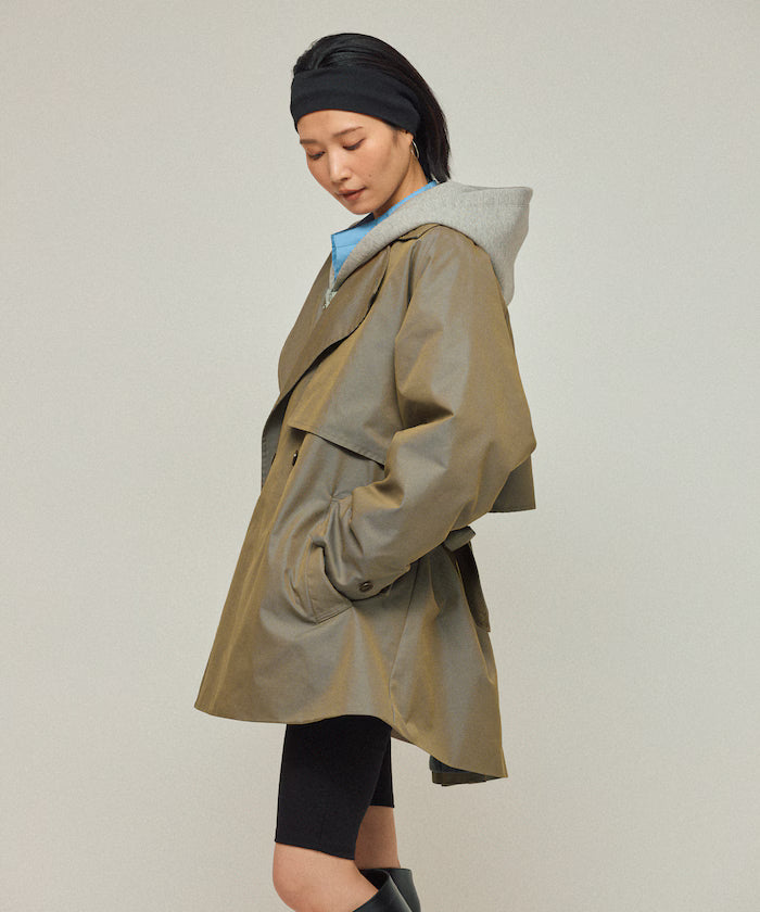 Mid-length T/C Chambray Trench Coat