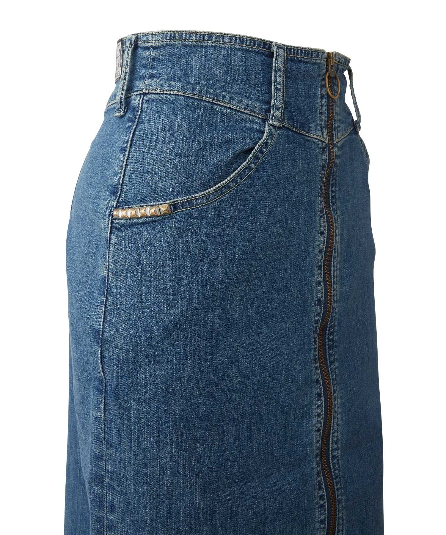 Front ZIP Tight Denim Skirt