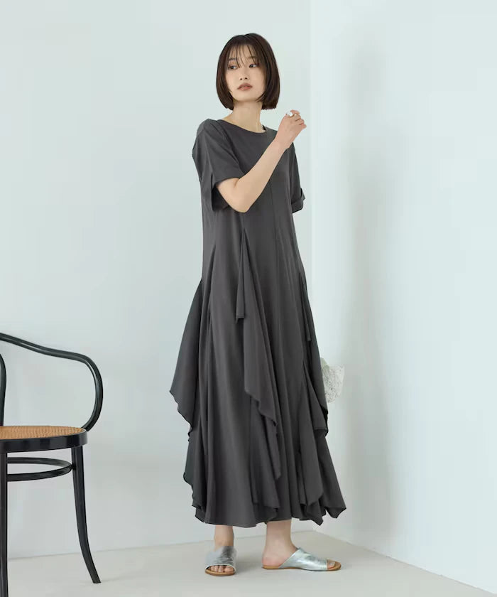 Organic Cotton Draped Flare Dress