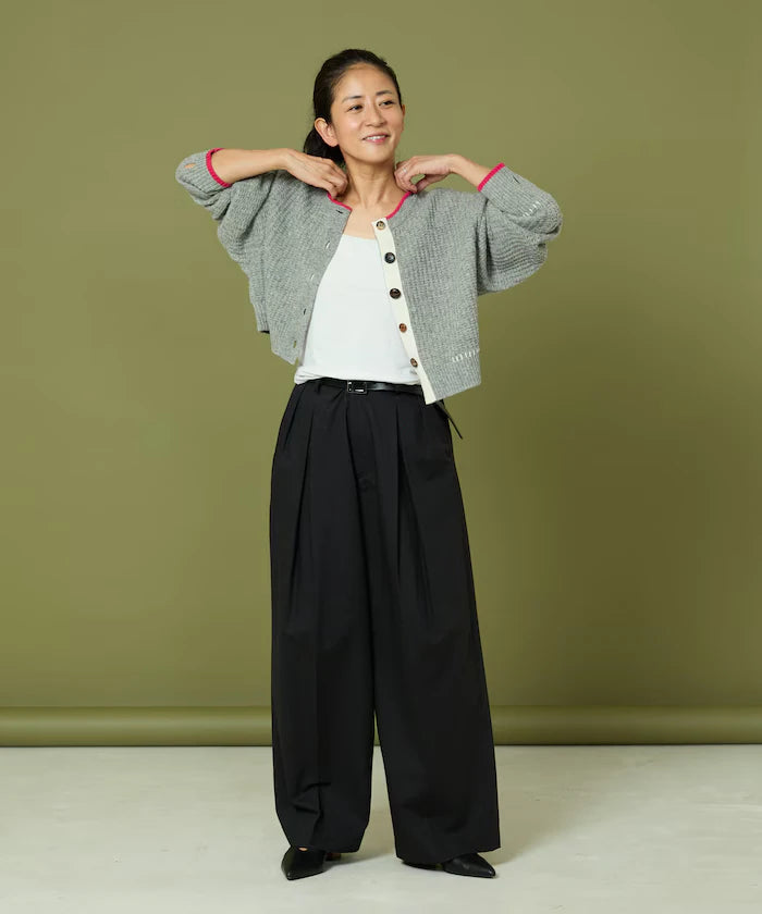 Short Length Color-block Knit Cardigan