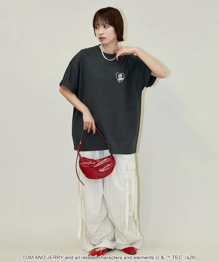 <Functional Material> TOM AND JERRY Heart Graphic T-Shirt Limited Edition