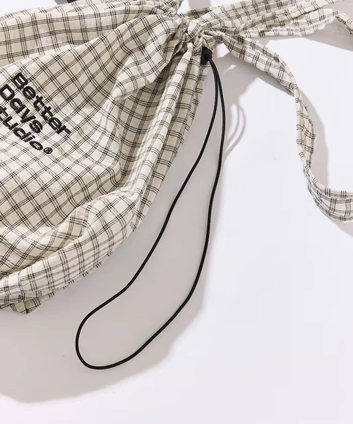 BetterDays Studio × FREAK'S STORE Drawstring Check Tote Bag