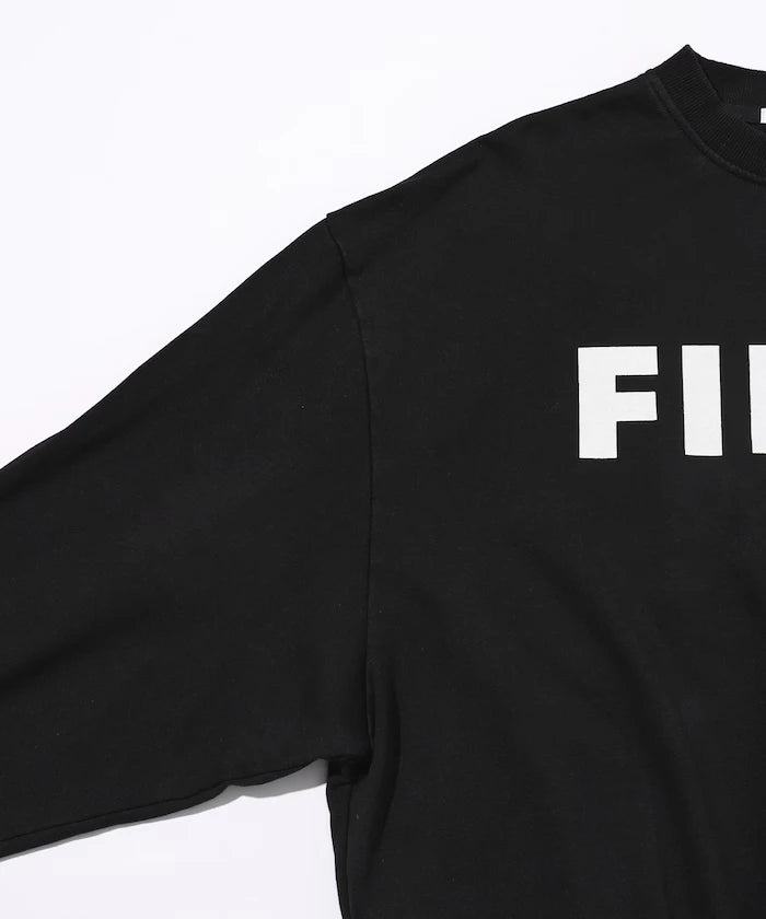 Front Print Crew Neck Sweat FIRST / Relaxed Fit