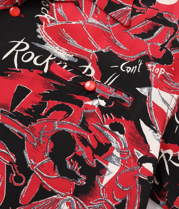 HIGH DENSITY RAYON OPEN SHIRT “ROCK 'N' ROLL”