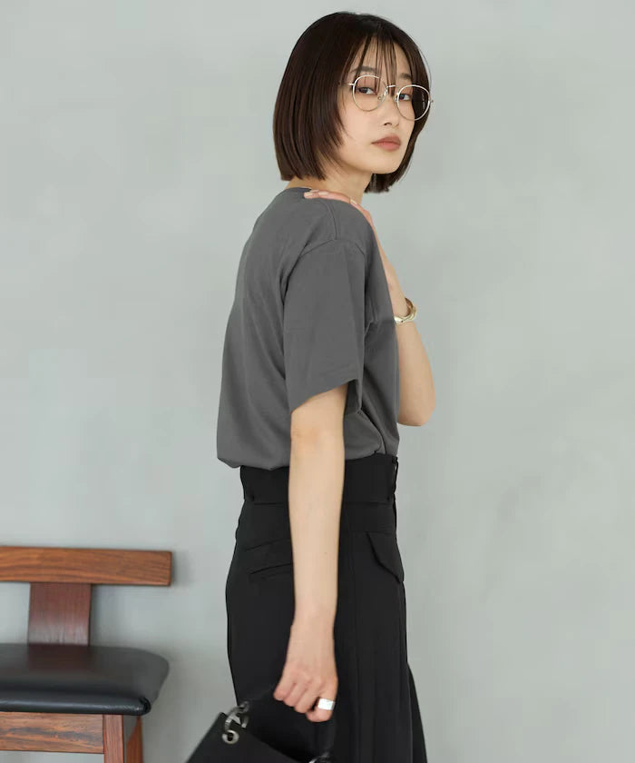 Organic Cotton One Point Animal Embroidery T-Shirt