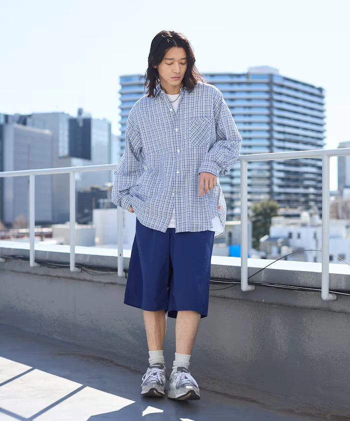 Nylon Sleek Water Length Baggy Shorts