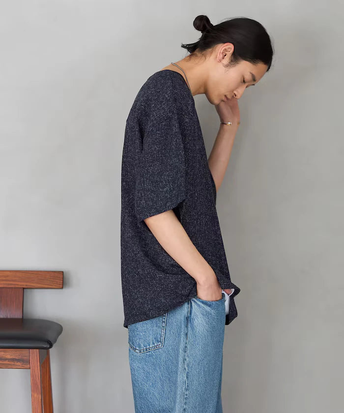 Dry Touch Summer Tweed Short Sleeve Crew Neck