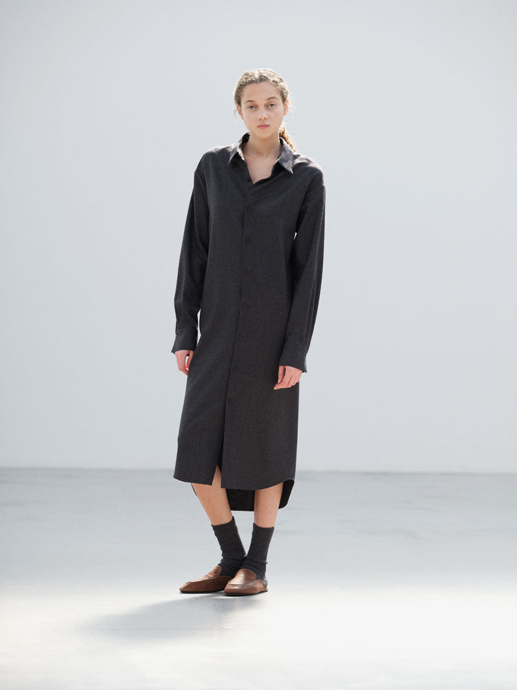 SUPER LIGHT WOOL SHIRT DRESS