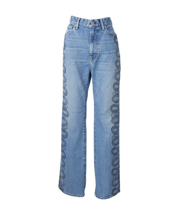 Snake Loop Denim Flare Pants