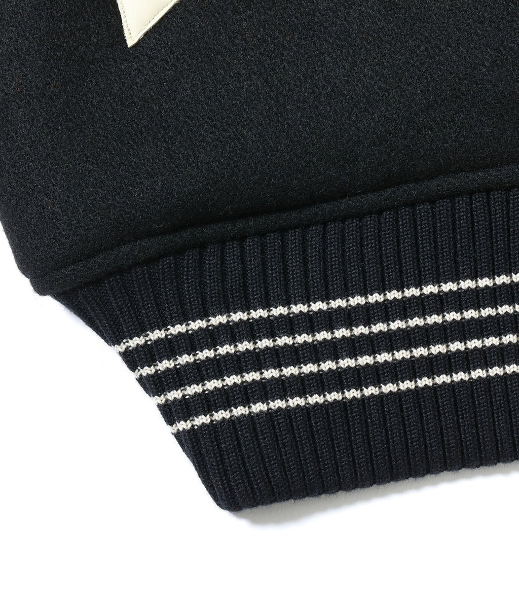 30oz. WOOL MELTON AWARD JACKET “ROARING TIGER” (BLACK)