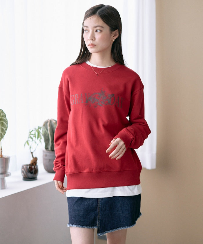 Organic Cotton Animal Logo Print Sweat / CAT / Relaxed Fit / French Terry Sweat