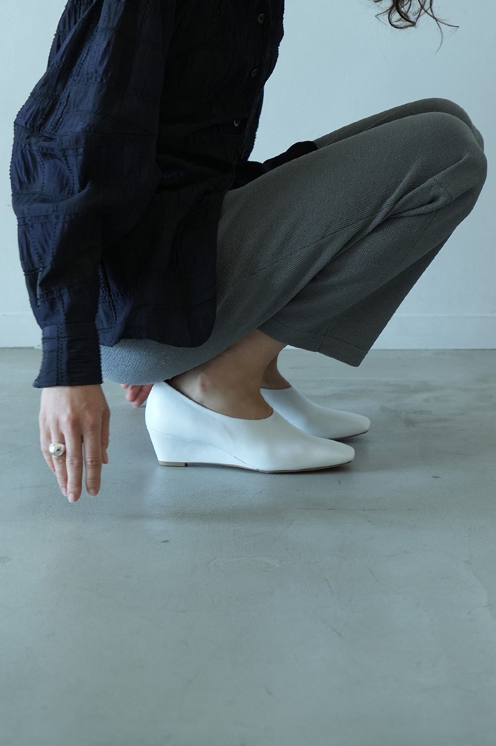 WEDGE SOLE SQUARE PUMPS