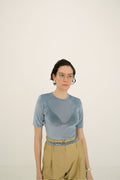SHEER VELOUR POWER SHOULDER TOPS