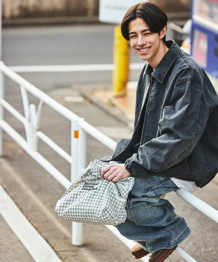 BetterDays Studio × FREAK'S STORE Drawstring Check Tote Bag
