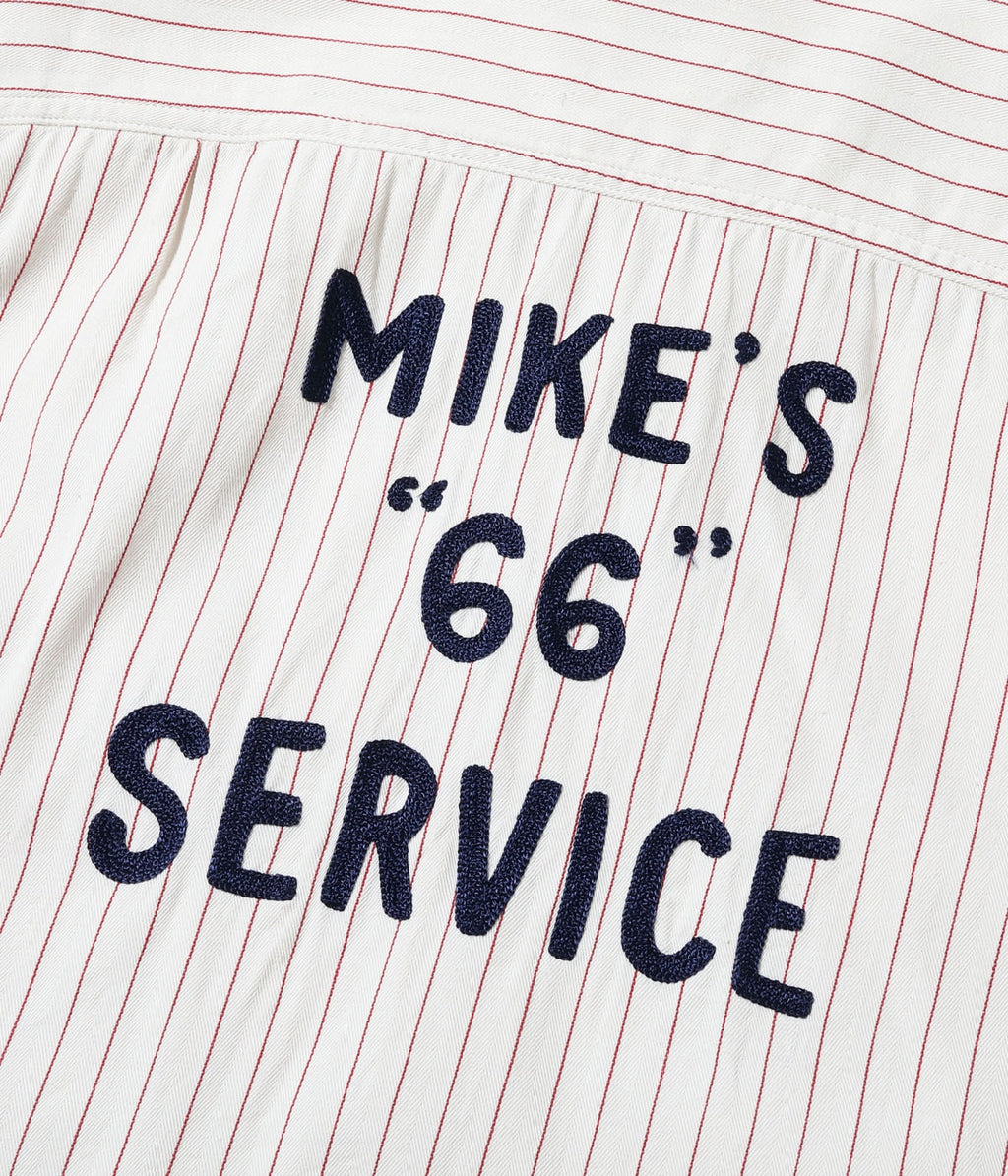 COKE STRIPE WORK SHIRT with CHAIN EMBROIDERED