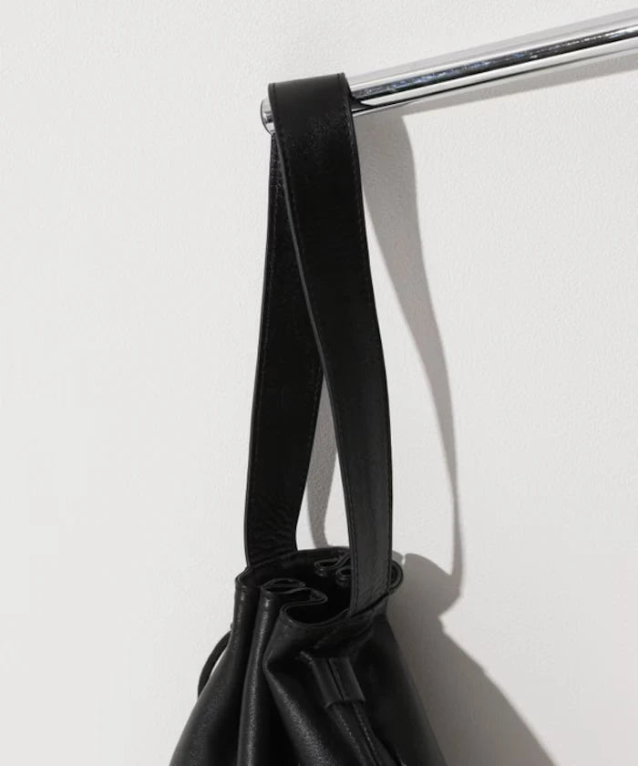 Drawstring Leather Handbag