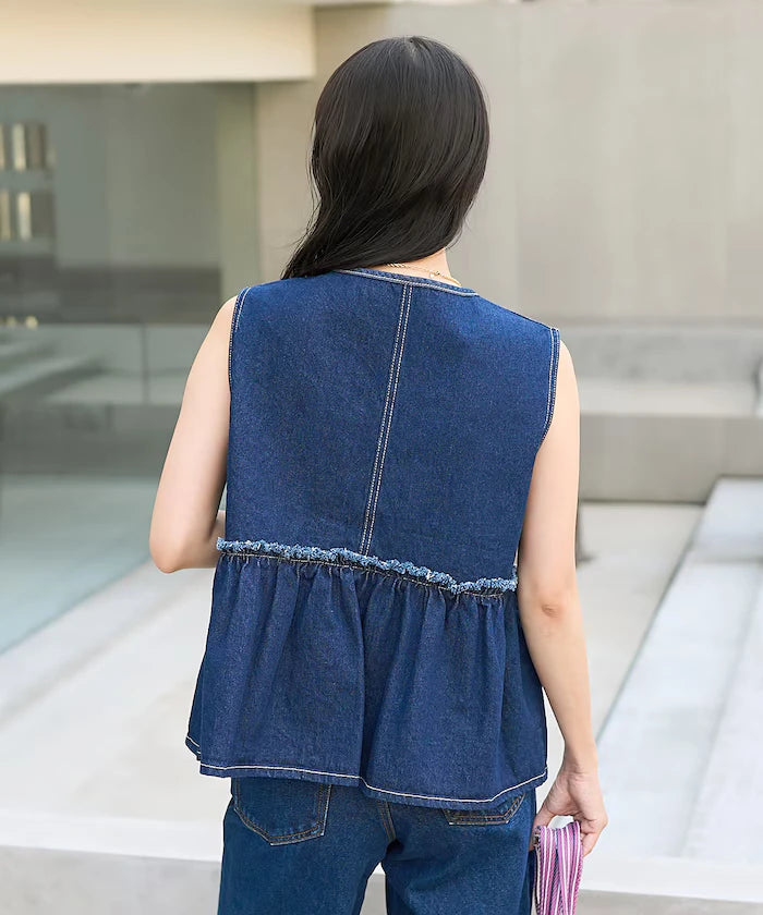 Peplum Gathered Vest <Set Up Compatible>