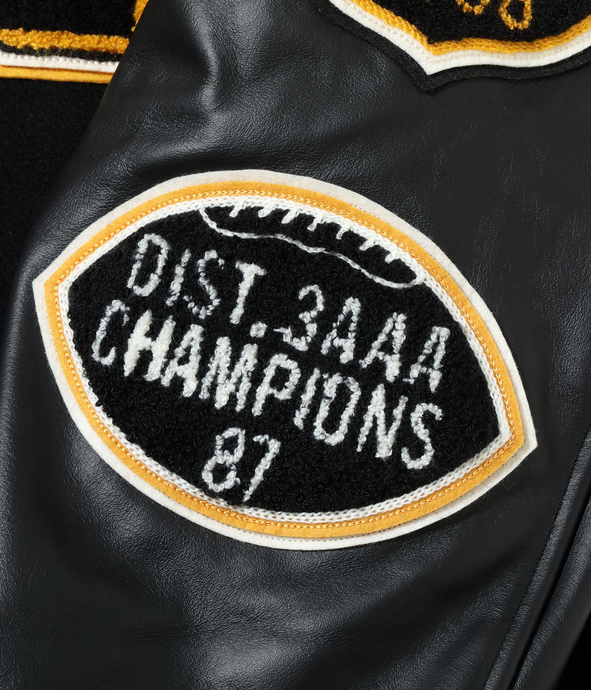 30oz. WOOL MELTON AWARD JACKET “MAVERICKS” (BLACK)