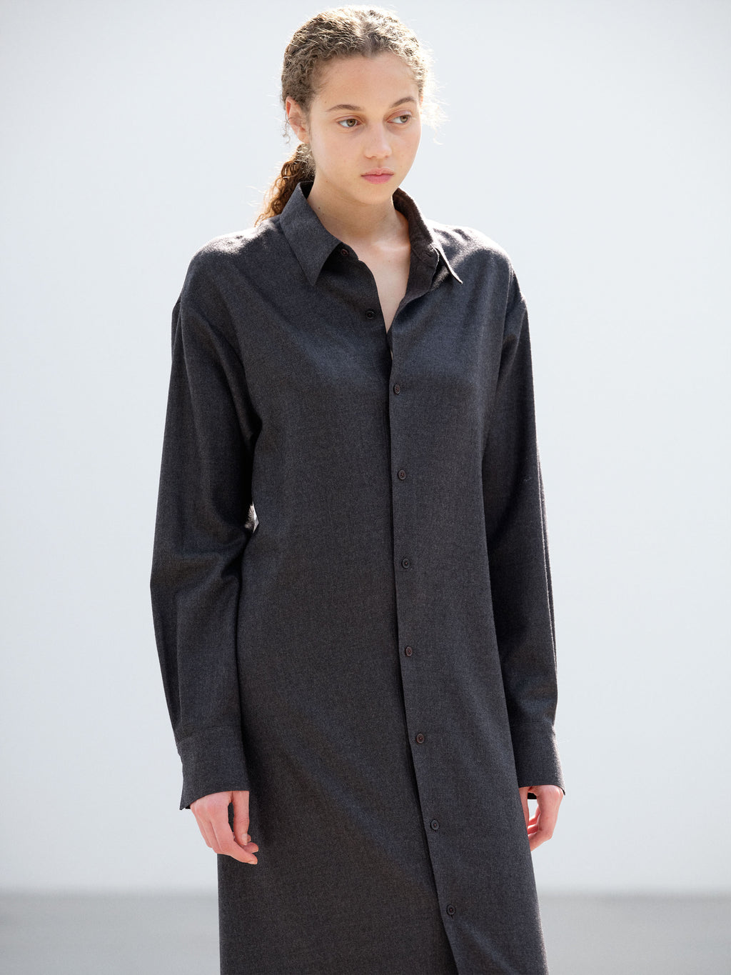 SUPER LIGHT WOOL SHIRT DRESS