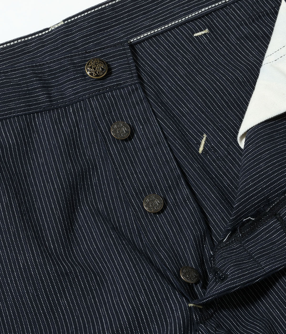 FICTION ROMANCE 8oz. INDIGO STRIPE WORK PANTS