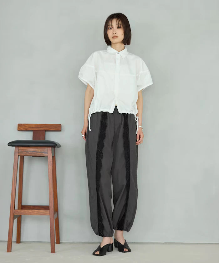 Nylon Lace Easy Wide Pants