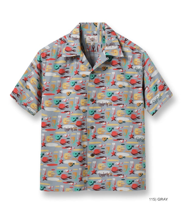 COTTON OXFORD OPEN SHIRT “UNDER THE SEA” by MOOKIE