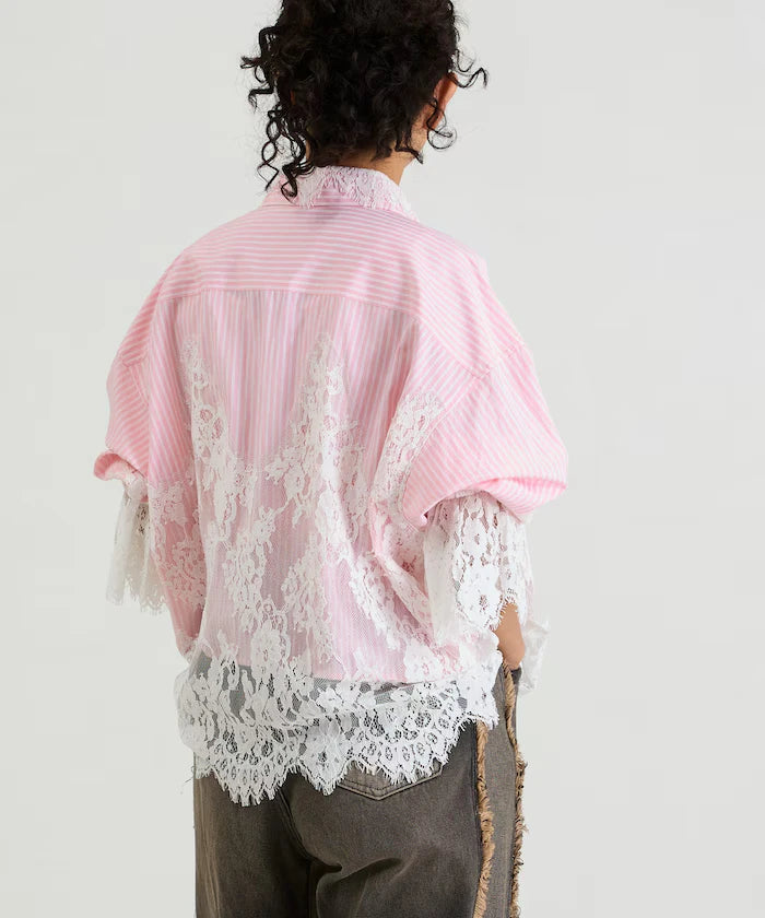 Lace Docking Stripe Shirt