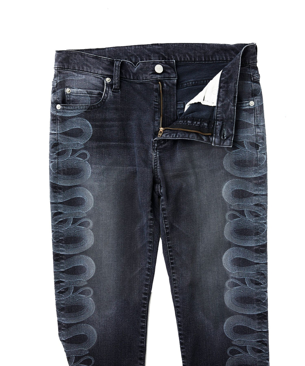 Snake Loop Skinny Denim Pants