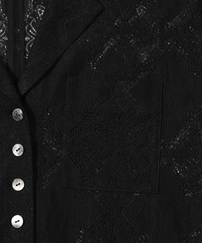 [February 12 12:00 Release] Panel Lace Shirt Jacket / Compatible with Setup