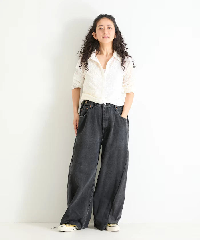 Vintage Remake Tuck Denim Pants