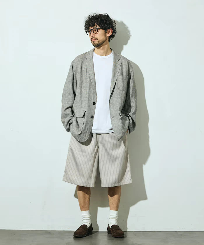 Stripe Easy Wide Shorts / Compatible with Setup