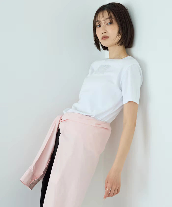 Lace Applique Cotton Modal T-Shirt