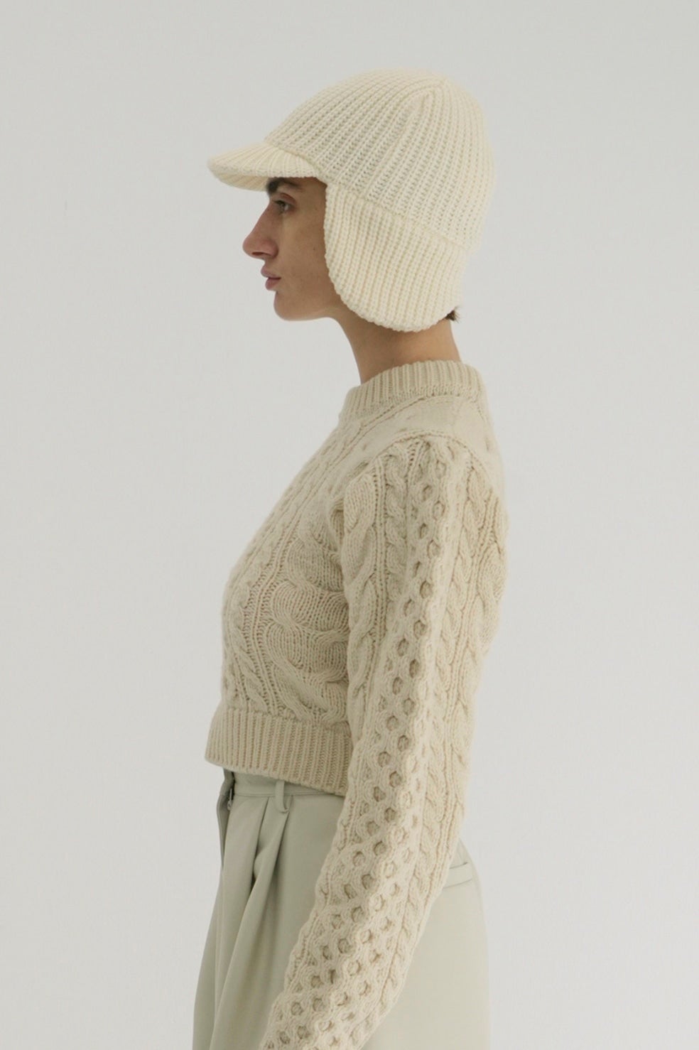 KIJIMA TAKAYUKI &times;CLANE WOOL KNIT EAR CAP